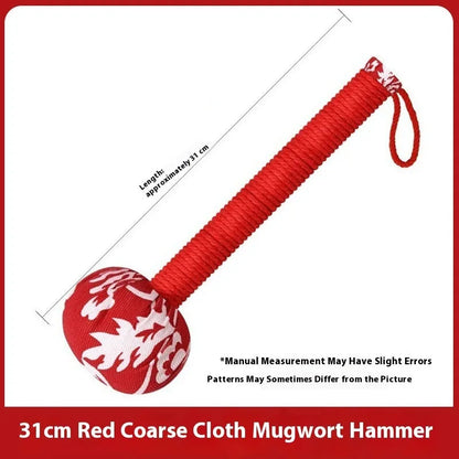 Argy wormwood health care massage hammer in green, pink, purple, red, or yellow, shown in 26cm and 31cm sizes.
