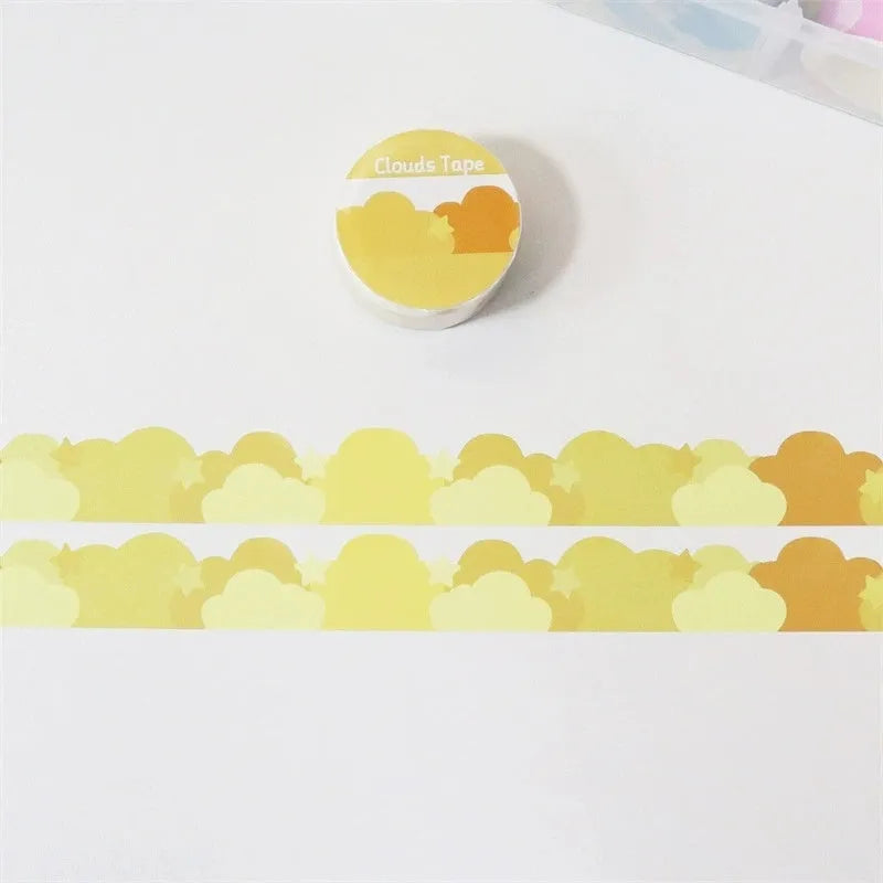 Japanese paper washi tape with stars and clouds decorative border design
