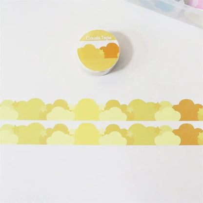 Japanese paper washi tape with stars and clouds decorative border design