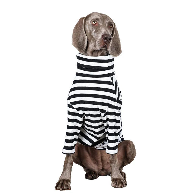 Black and white thin polyester dog coat for large breeds, sizes M to XXXL