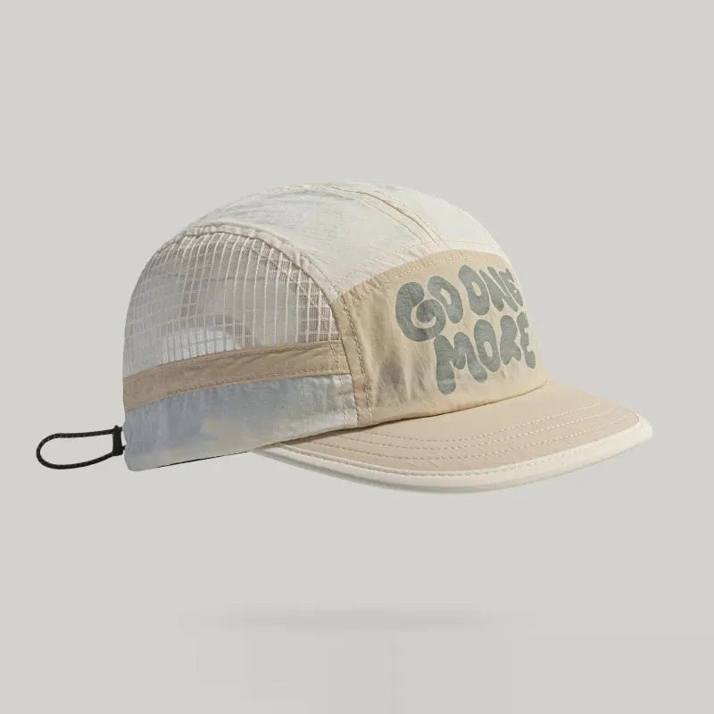 Gradient quick-drying mesh baseball cap sunshade dome crown casual summer hat with English letters in multiple colour options including Milky White, grey, light green, orange red, and light purple
