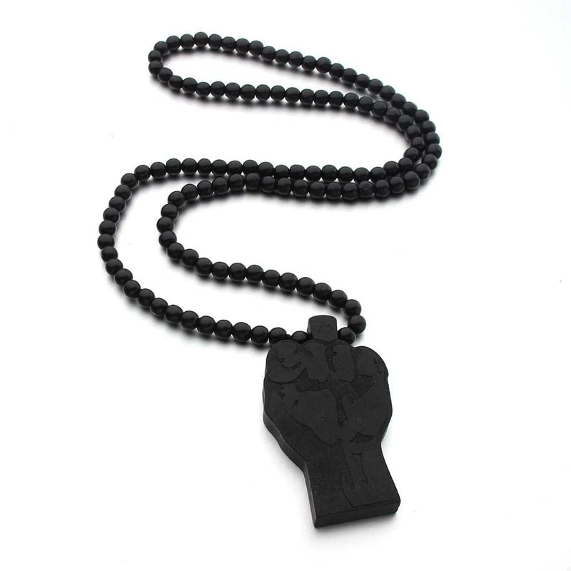 Homeenjoy UK Elegant Wooden Necklace with Unique Fist Design