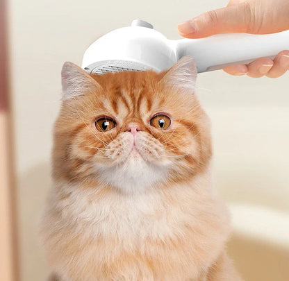 Premium Self-Cleaning Pet Grooming Brush with Angled Bristles and Misting Humidifier for Effortless Detangling and Conditioning