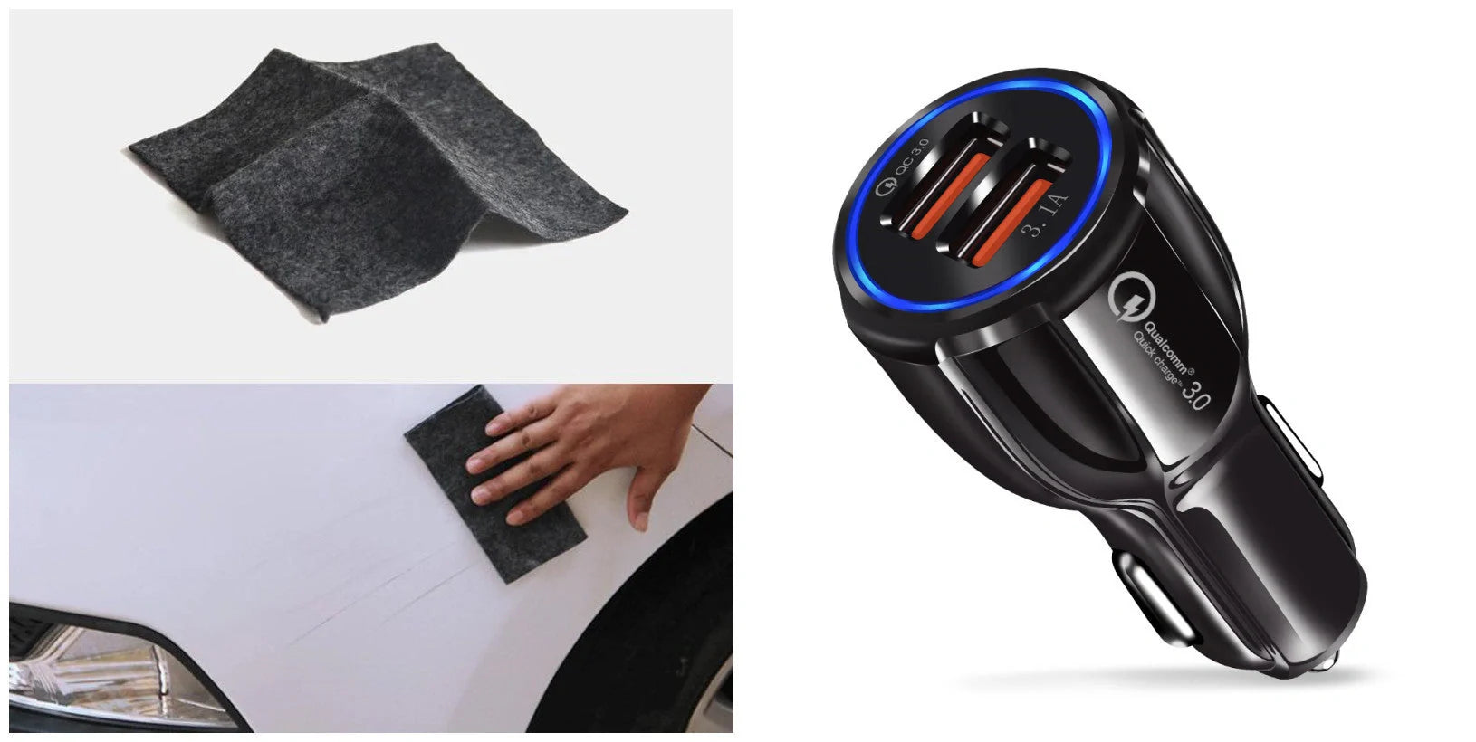 Premium leather grain gravity car phone holder in black and white