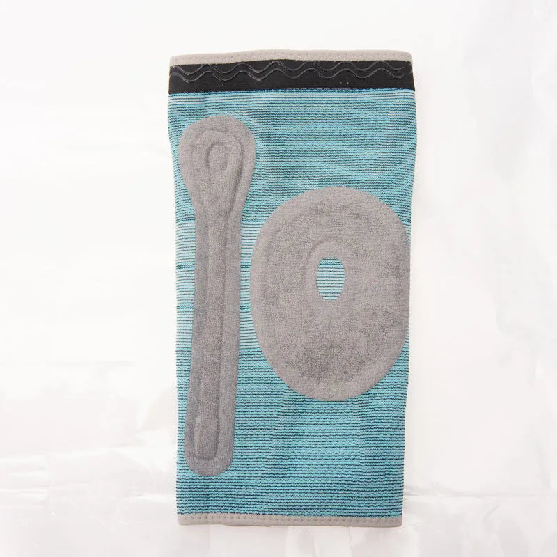 Sky blue elastic fibre knee pads for running and basketball sports support