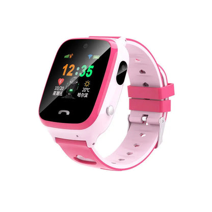 Children's smart positioning phone watch with silicone wristband and touchscreen display