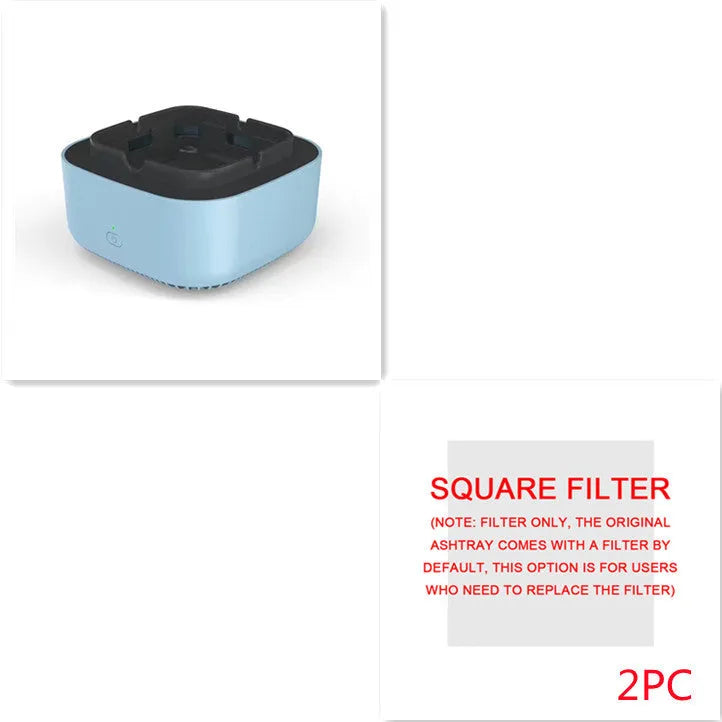Portable automatic air purifier ashtray with negative ion technology for smoke removal