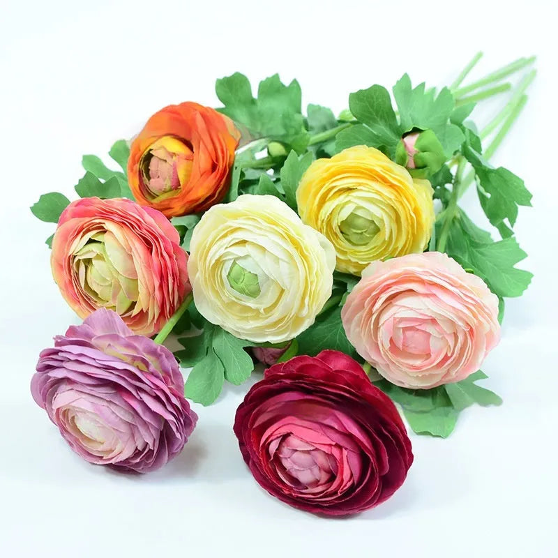 Single stem artificial silk peony flower in a choice of seven colours