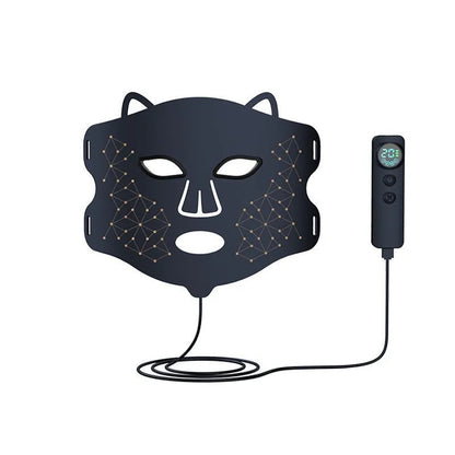Black LED photon beauty mask for face and neck light therapy treatment at home