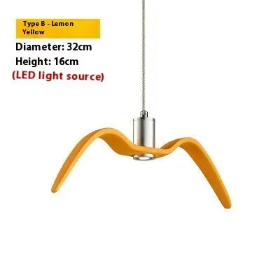 Nordic modern LED chandelier in a macaron colour on a ceiling