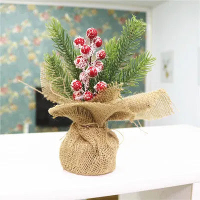 Wooden Christmas garland decoration in red and green festive styles, 30cm long.