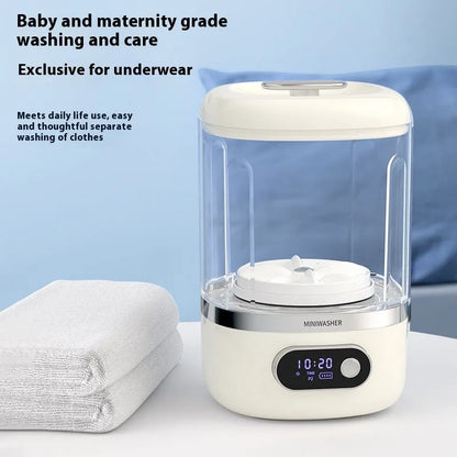White portable automatic cleaning machine with Type-C charging port and compact dimensions