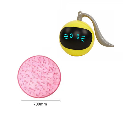 70cm nylon cat hunting cover with electric motion ball, available in pink or green, USB powered for indoor cats