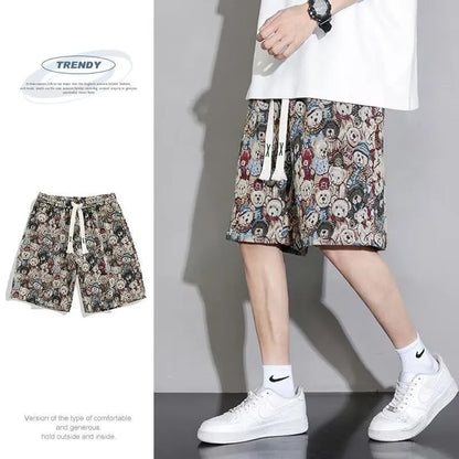 Men's fifth pants length summer shorts in polyester fabric on size chart