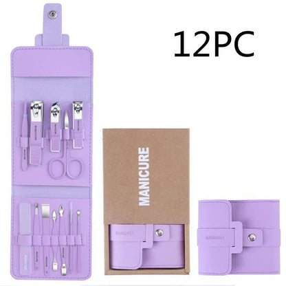 Premium 16-Piece Manicure Set with Stainless Steel Tools and Stylish PU Leather Case