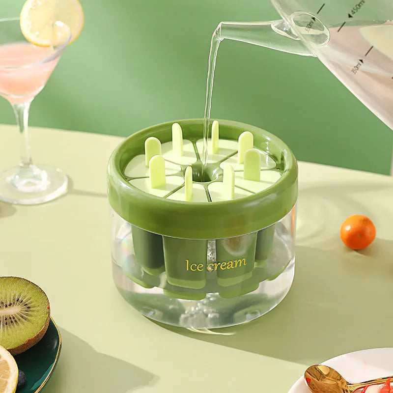 Orange and green ice cream mould for making popsicles at home measuring 13.2 cm