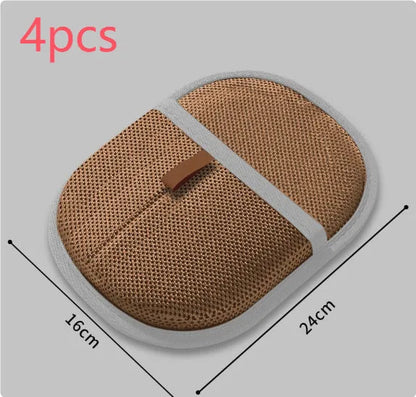 Black pet hair removal gloves with dual-sided silicone brush design for dog cat rabbit grooming