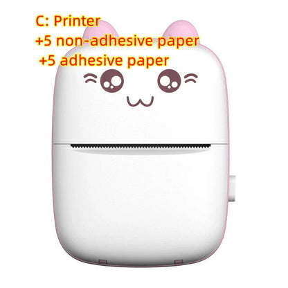 A compact, portable Bluetooth wireless photo printer for mobile devices, featuring high-quality thermal printing, rechargeable battery, and easy app connectivity.