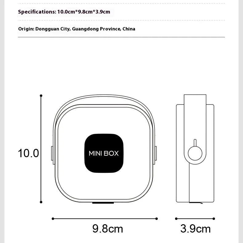 Multifunctional portable storage box for headset cables in polypropylene with cover, dimensions 4293092,3278158 cm