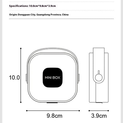 Multifunctional portable storage box for headset cables in polypropylene with cover, dimensions 4293092,3278158 cm