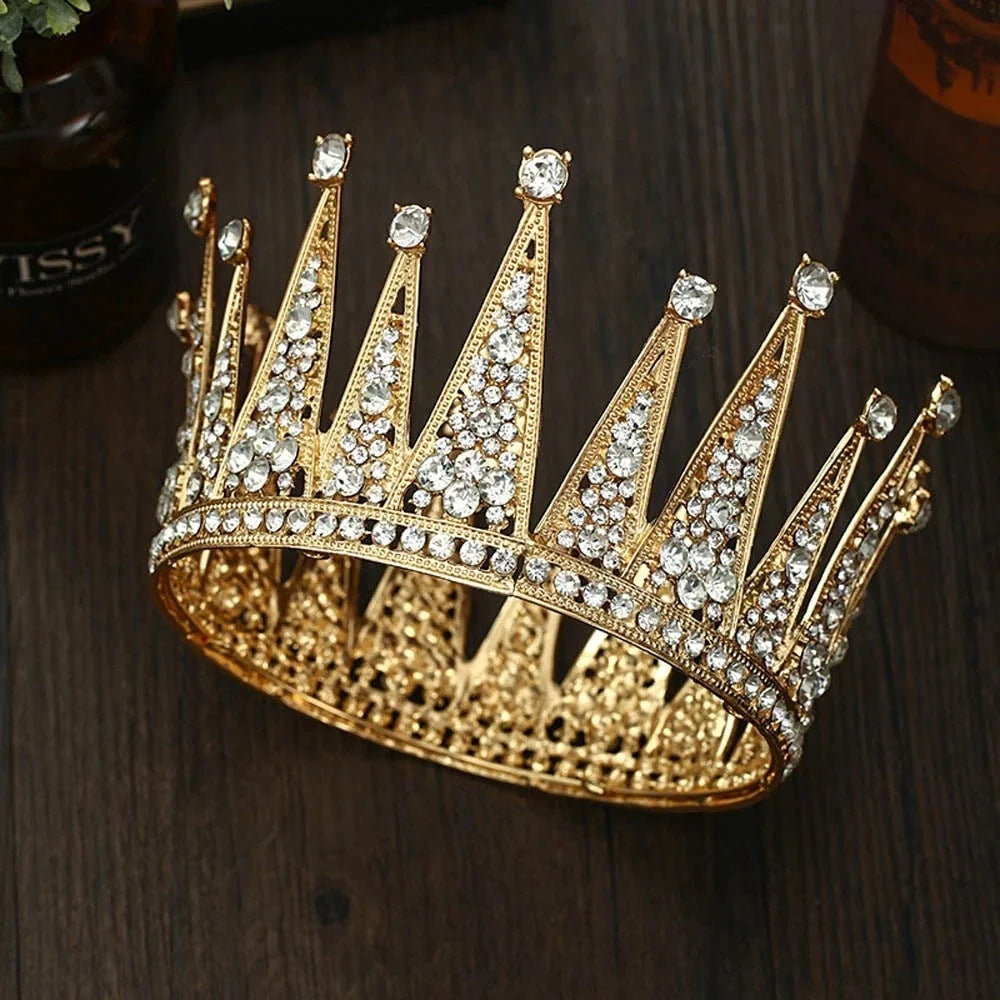 Elegant bridal crown with diamond-like accents made from high-quality alloy