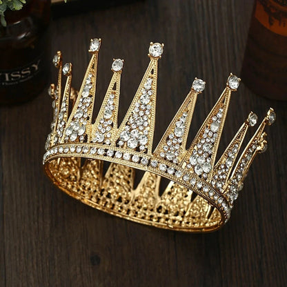 Elegant bridal crown with diamond-like accents made from high-quality alloy