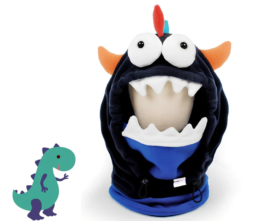 Ski helmet cover with cartoon animal designs including brown bear and white bear patterns for winter sports