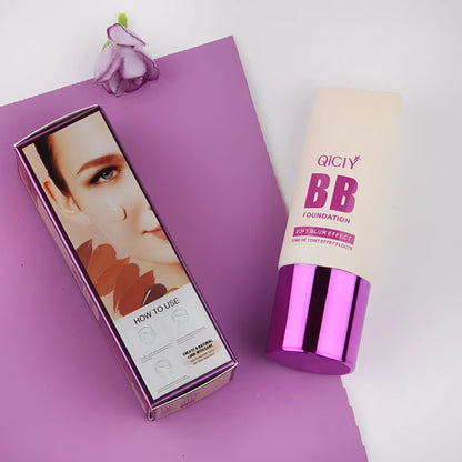 BB cream liquid foundation concealer bottle in one of 10 available shades with brightening properties