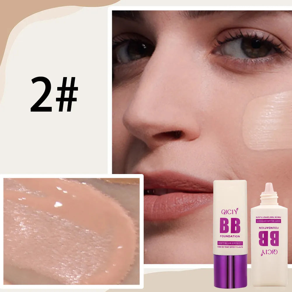 BB cream liquid foundation concealer bottle in one of 10 available shades with brightening properties