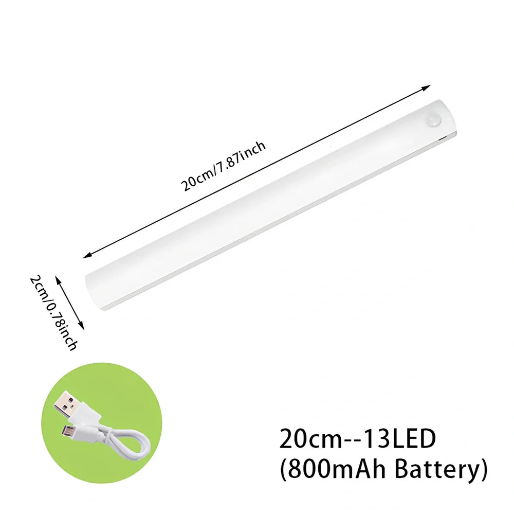 Wireless LED motion sensor night light with magnetic mounting in various sizes