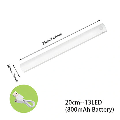 Wireless LED motion sensor night light with magnetic mounting in various sizes