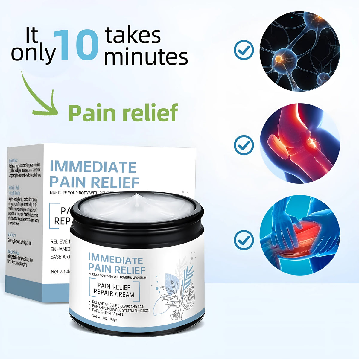 30g tube of magnesium neck cream for muscle and joint pain relief