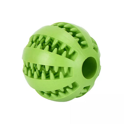 Vibrant watermelon-coloured rubber dog molar toy for durable chewing fun