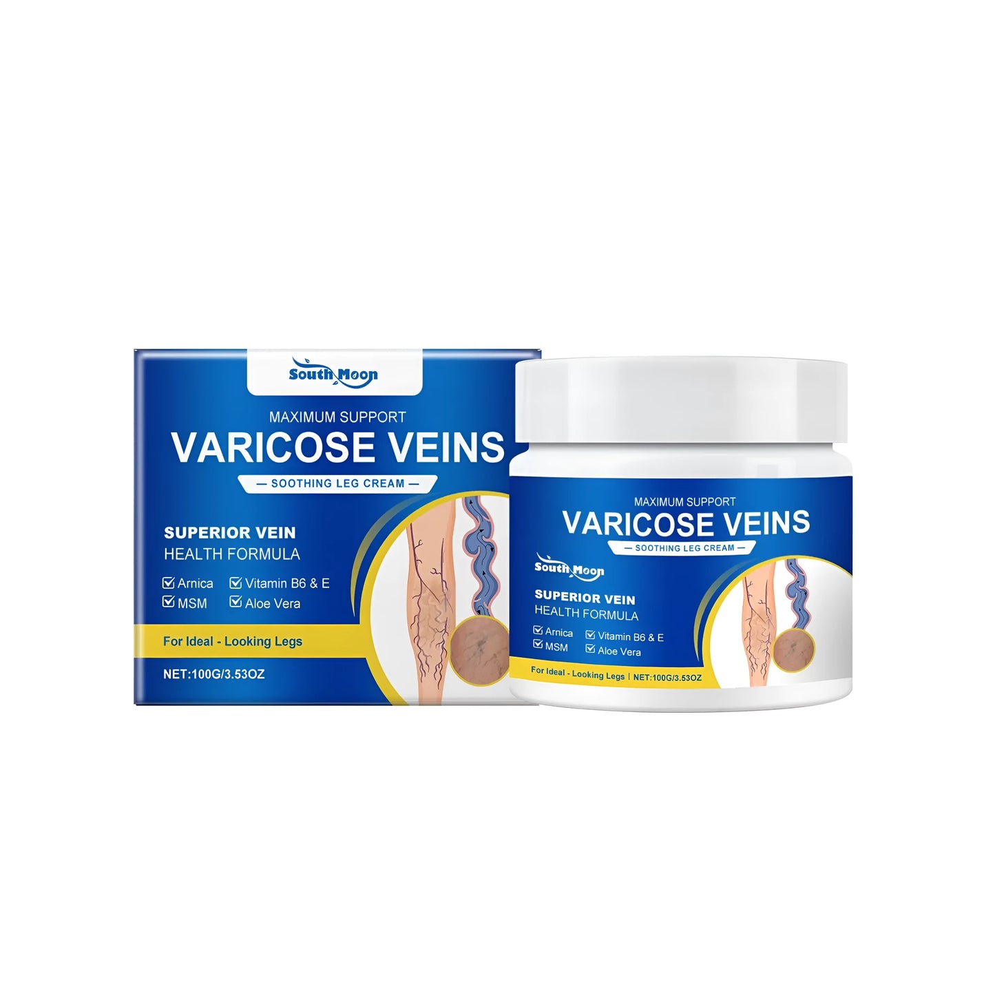 100g tube of soothing leg cream with arnica and aloe vera for tired legs.
