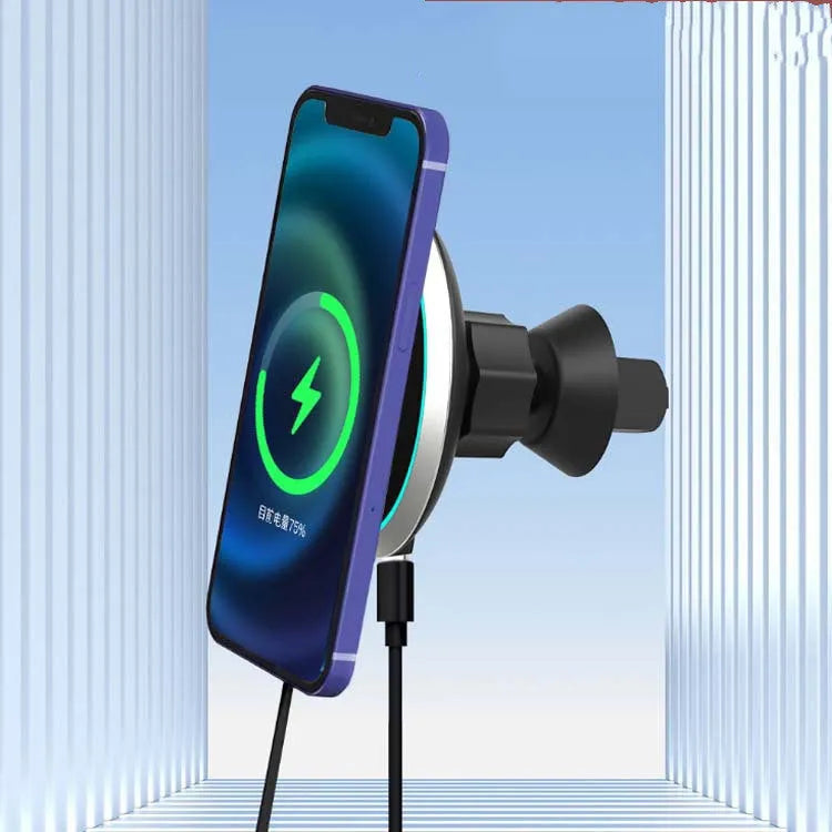 15W magnetic car wireless charger mounted on car air vent
