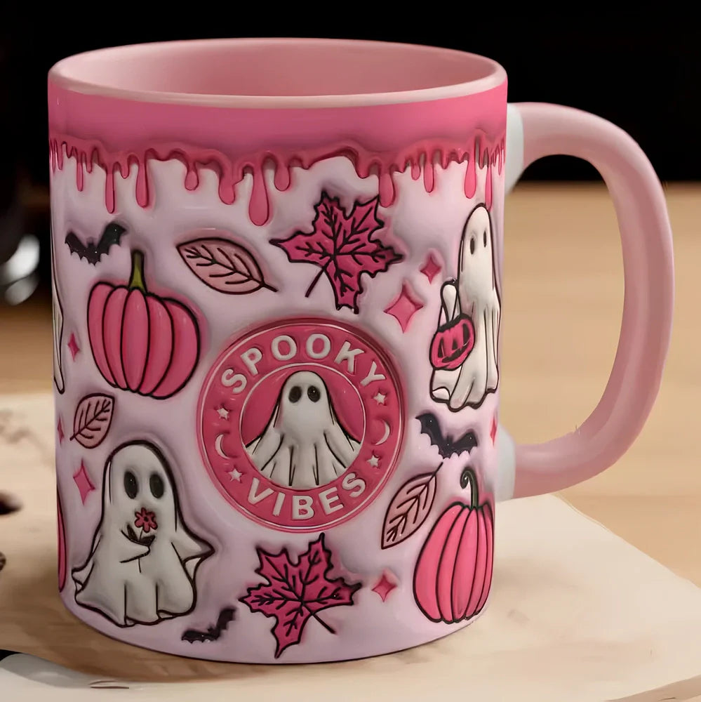 Halloween pumpkin ceramic coffee mug with 350ml capacity and festive design