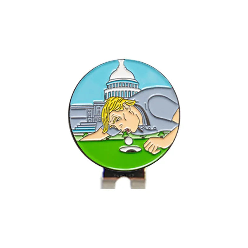 Zinc alloy golf hat clip showing engraved Dragon Year pattern design for promotional gifts