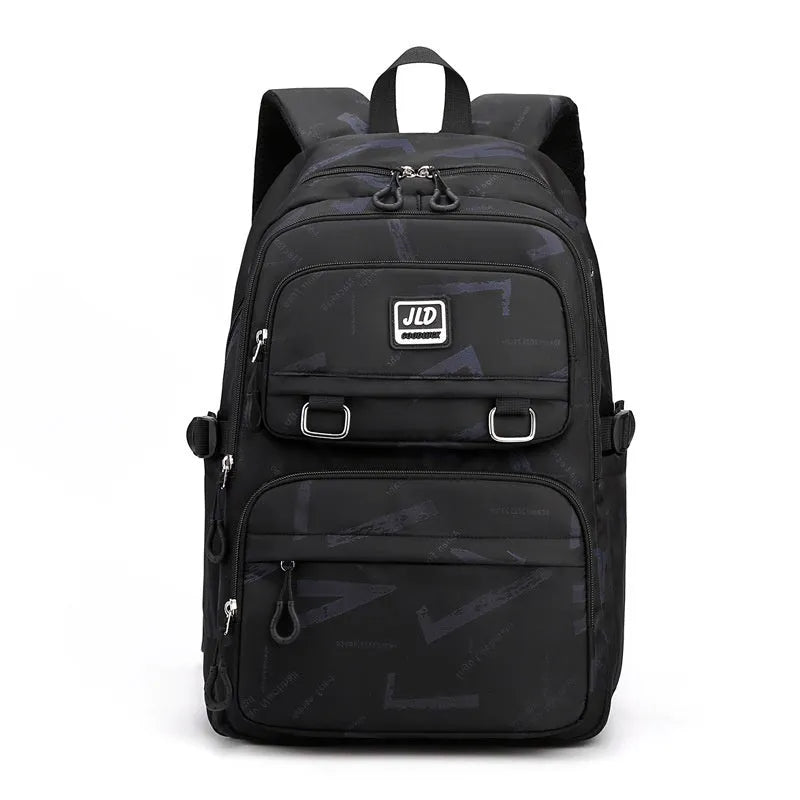 Large capacity nylon girls school backpack with anti-theft and waterproof features