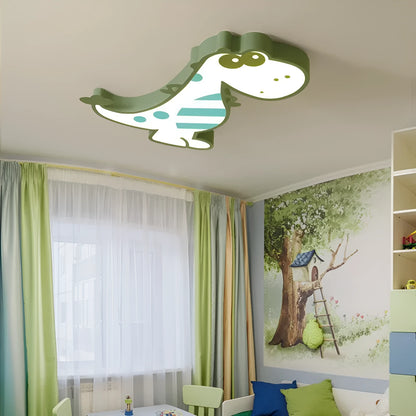 Cartoon dinosaur design ceiling light with aluminium body and PVC shade, 48cm diameter