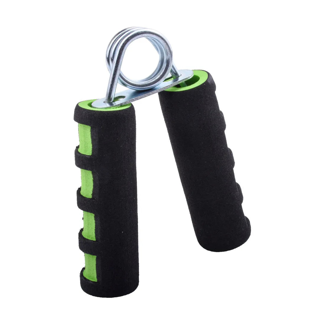 Hand grip strengthener with steel wire springs, sponge foam grip, 4.5cm, in Black gray, Black Blue, Black Red, Blue thread, or Dark green.