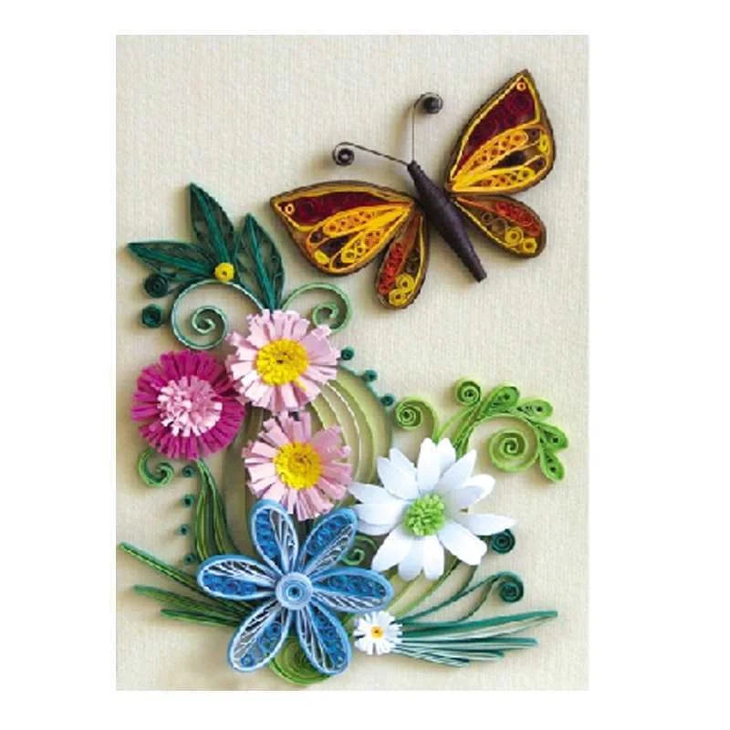 DIY Paper Craft Quill Art Kit with assorted colour paper strips and crafting tools