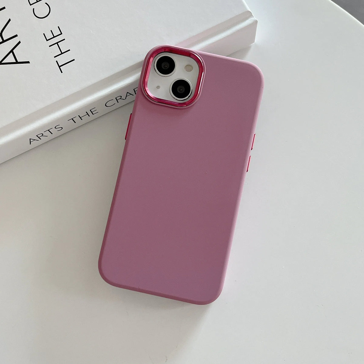 Full-cover liquid silicone metal iPhone case in solid colour with shockproof anti-fingerprint design