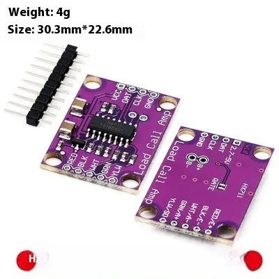 24-bit precision pressure sensor weighing module with IIC interface, shown in blue, green, purple or red board variants