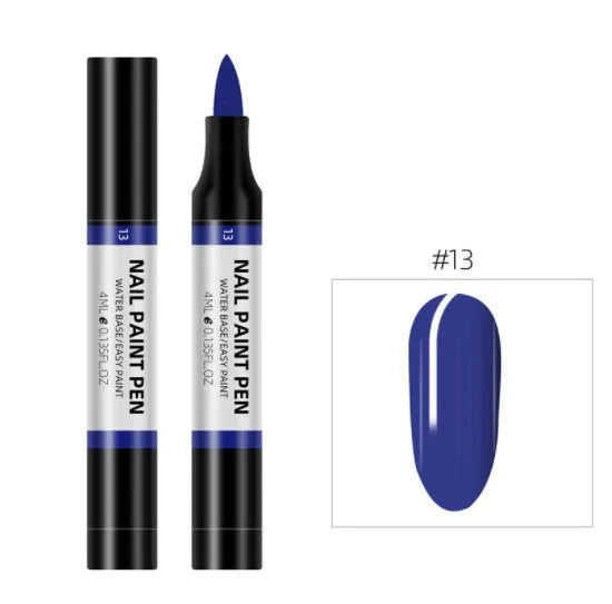 24 colour water-based nail polish painting pens for 3D nail art and flower designs