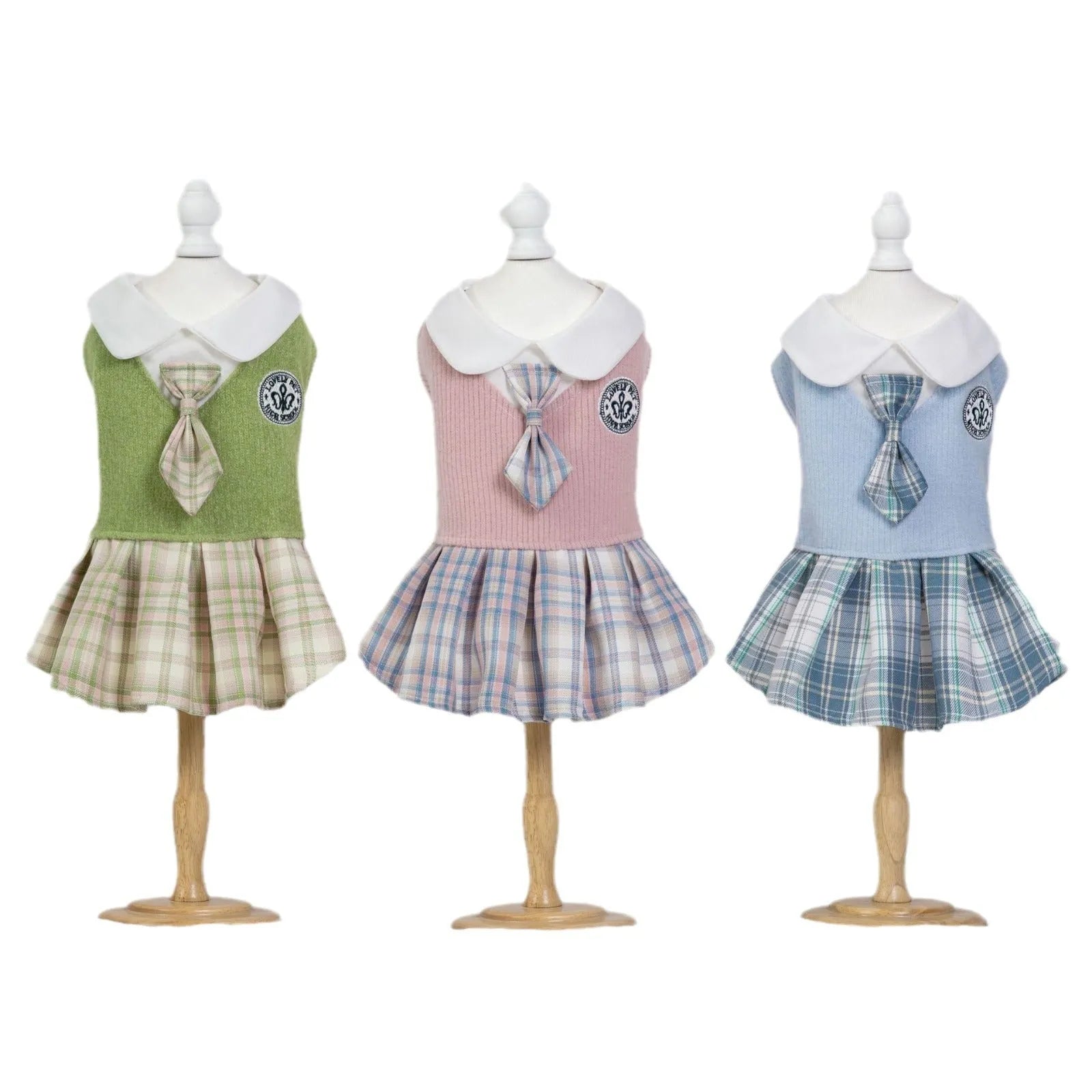 Polyester tartan skirt pet clothing for dogs and cats in princess style