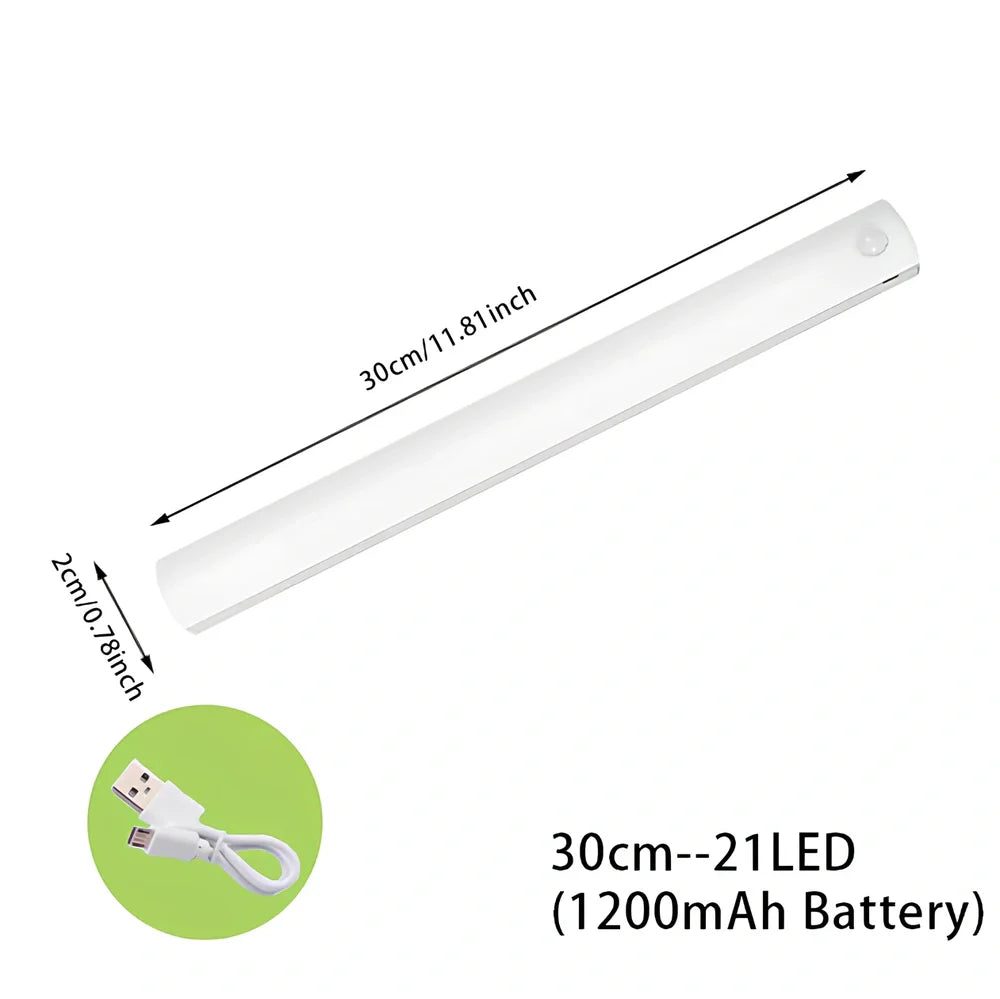 Wireless LED motion sensor night light with magnetic mounting in various sizes