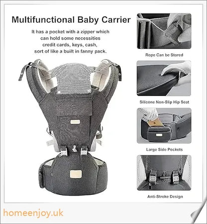 Ergonomic baby carrier made with soft, breathable cotton for comfortable, secure babywearing