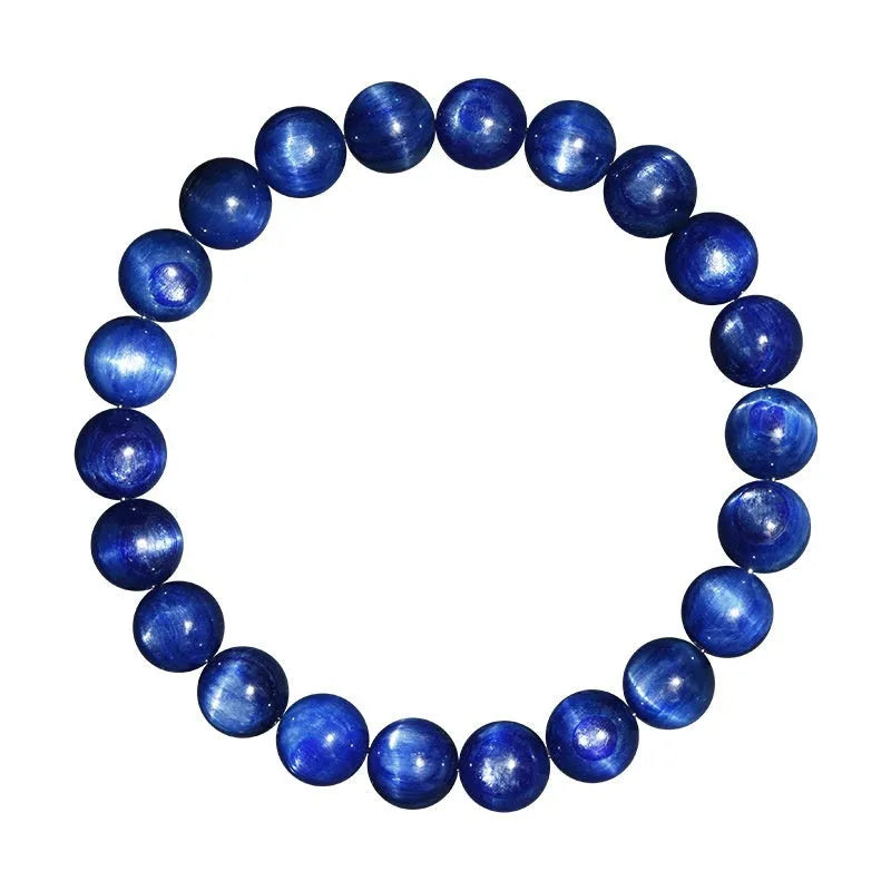 Blue crystal bracelet with geometric shape and Ruyi design, polished finish, sizes 5-12mm