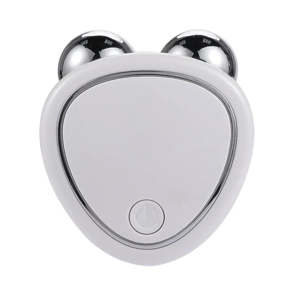 Portable facial beauty massager with dual rollers for lifting, toning, and reducing puffiness