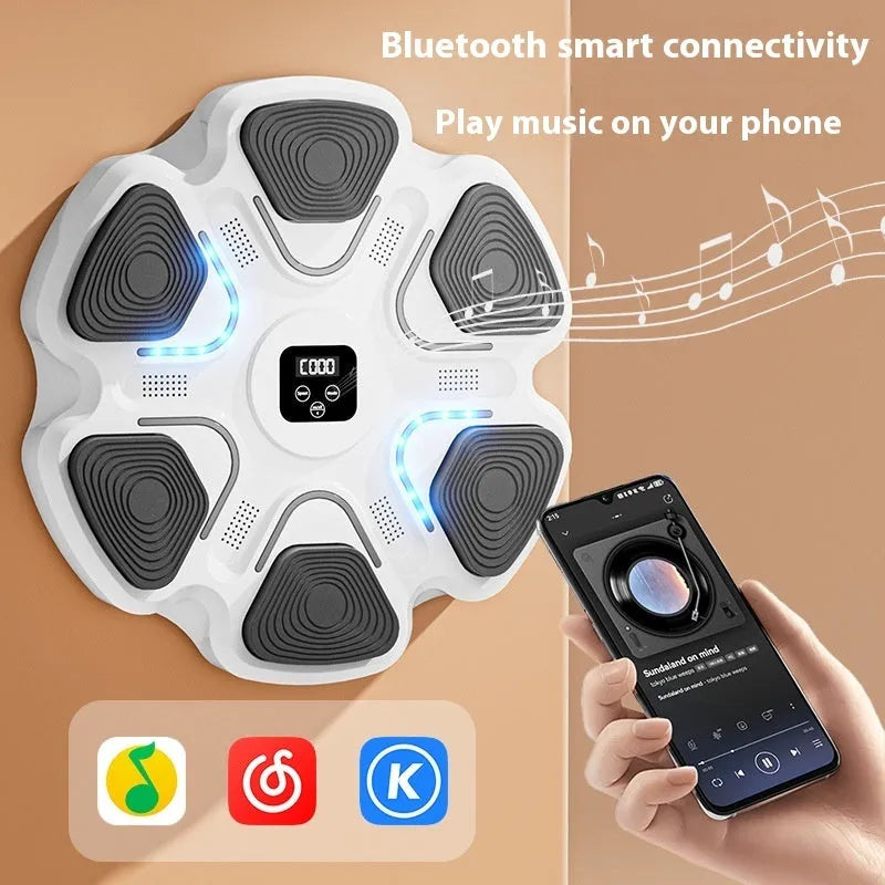 Smart music boxing machine wall target with 6-digit electronic display and hanging design for household training